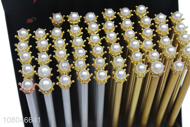 New arrival 60 pieces blackwood pencils writing pencil with pearl crown