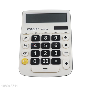 New arrival 12 digits solar battery electronic calculator office calculator