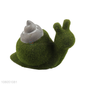 China products flocking effect snail decoration for home