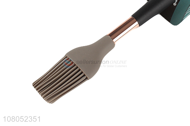 Custom logo bpa free non-stick kitchen heat resistant silicone bbq oil brush