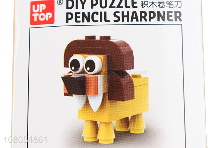 China supplier tiger shape DIY puzzle pencil sharpener for kids