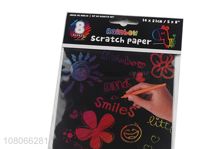 Hot selling kids scratch art drawing notebook rainbow scratch paper