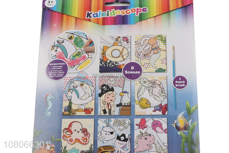 New arrival kids paint by water drawing book with paint brush