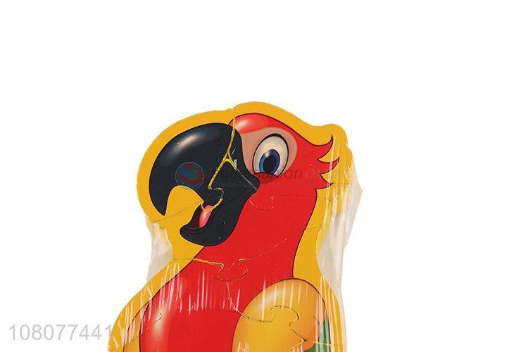 Hot selling cartoon parrot wooden puzzle children educational toys