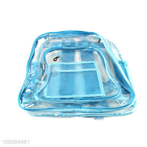 Factory price blue transparent multifunctional backpack for students