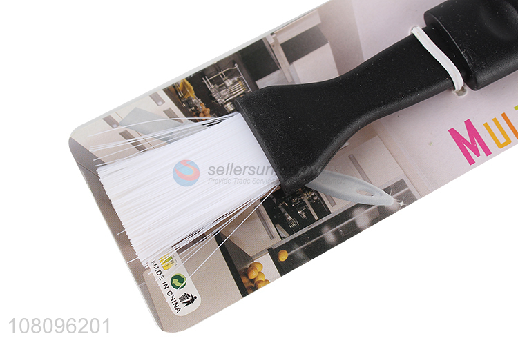 Yiwu wholesale black BBQ brush with plastic handle for kitchen