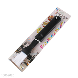 Yiwu wholesale black BBQ brush with plastic handle for kitchen