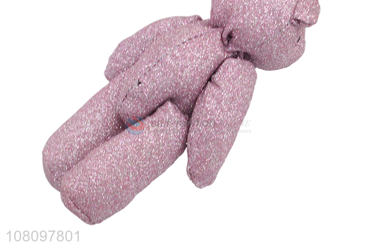 China market purple cartoon bear polyester joint doll pendant
