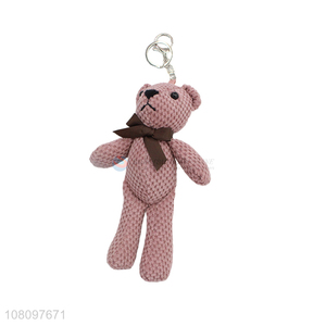 Hot selling pink cartoon bear plush doll pendant for kids