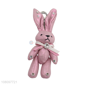 Good price pink cartoon rabbit toy cloth doll keychain pendant