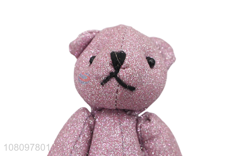 China market purple cartoon bear polyester joint doll pendant