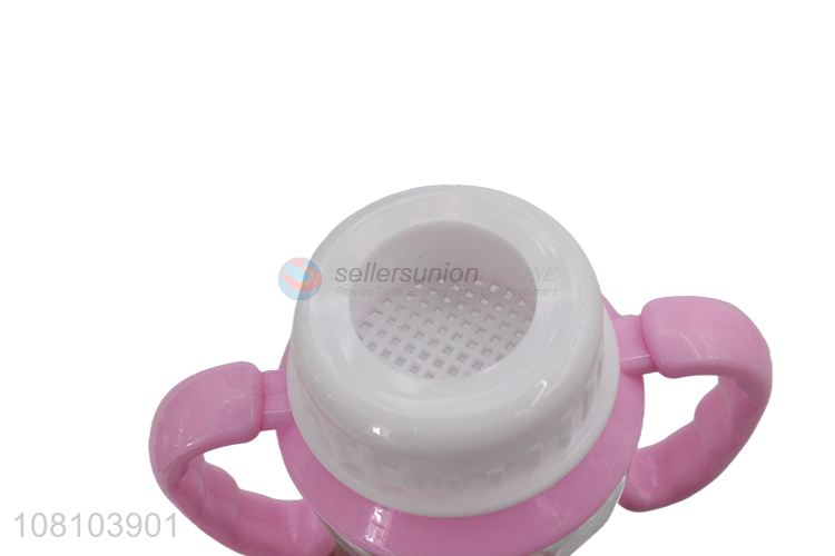 Custom Baby Milk Bottle Plastic Feeding Bottle With Handle