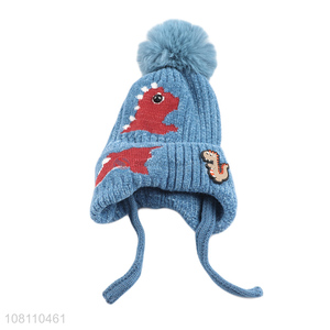 Yiwu market cute design kids knit earmuffs hat