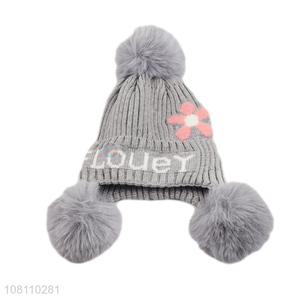 China factory grey children winter earmuffs hats