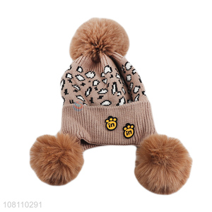 Online wholesale soft warm earmuffs hats for kids