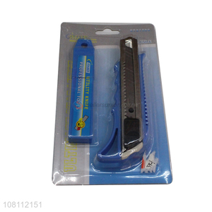 Yiwu market safety retractable utility knife set with blades