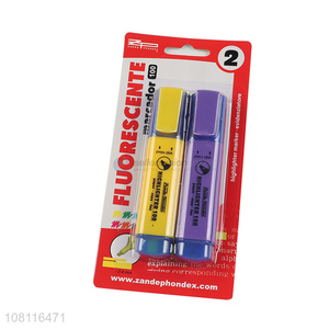 hot sale 2 pieces highlighter marker Fluorescent pen