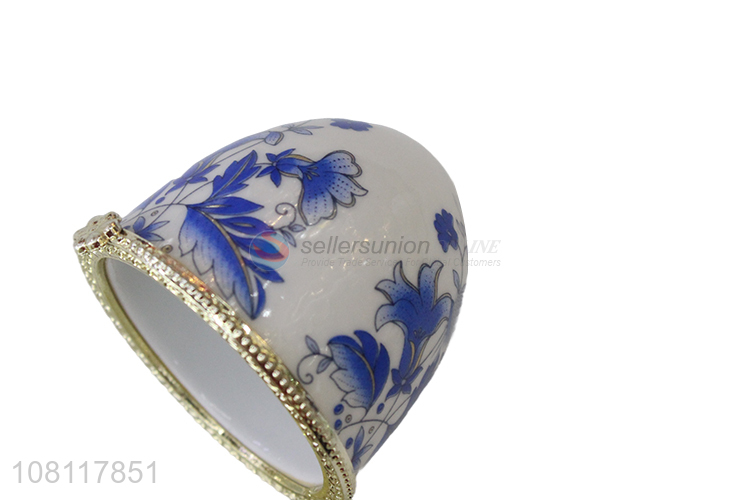China supplier ceramic jewelry box hinged ring holder for women