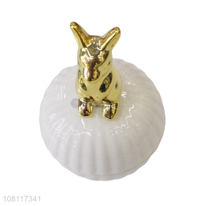 New arrival ceramic animal jewelry box creative ring holder