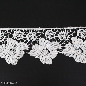 Best price delicate design white lace trim for garment