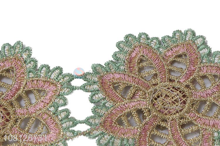 Delicate design colourful garment decoration lace trim