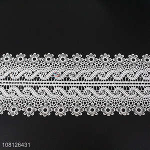Cheap price handmade wedding dress embroidery lace trim