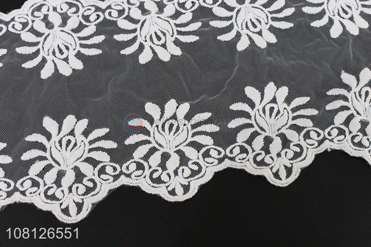 Factory products white embroidery lace trim for dress decoration