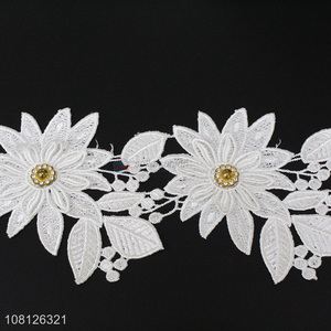 Most popular white polyester soft touch lace trim for decoration