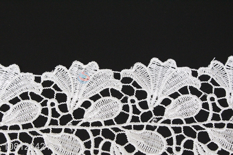 Factory price white embroidery lace trim garment decoration