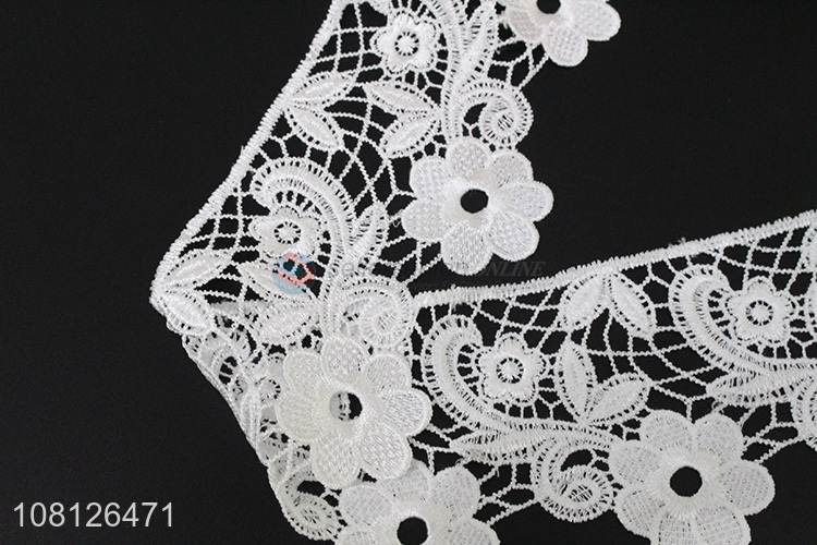 China products white polyester embroidery lace trim