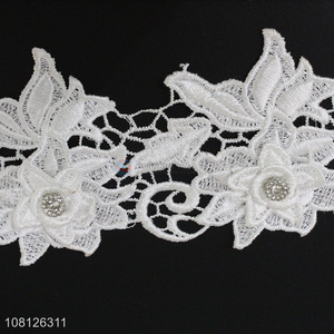 China factory white dress embroidery decoration lace trim