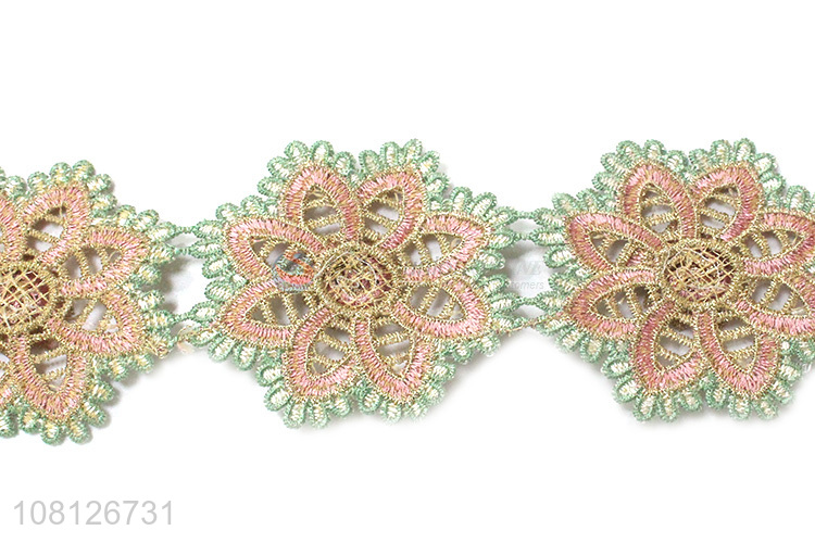 Delicate design colourful garment decoration lace trim