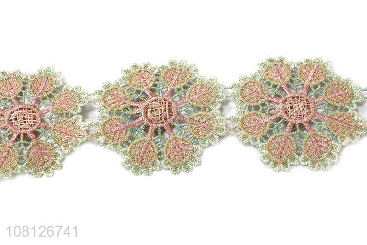 Top quality flower shape decorative polyester lace trim