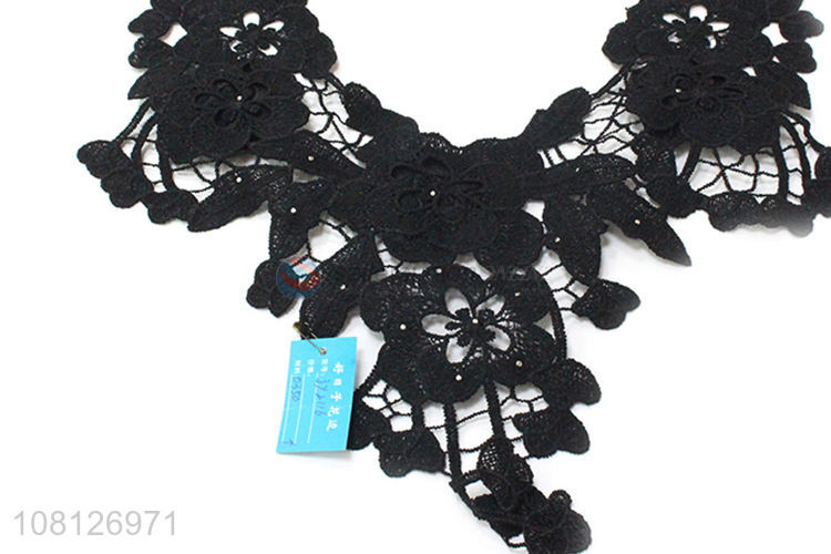 Best selling black garment decoration embroidery lace trim