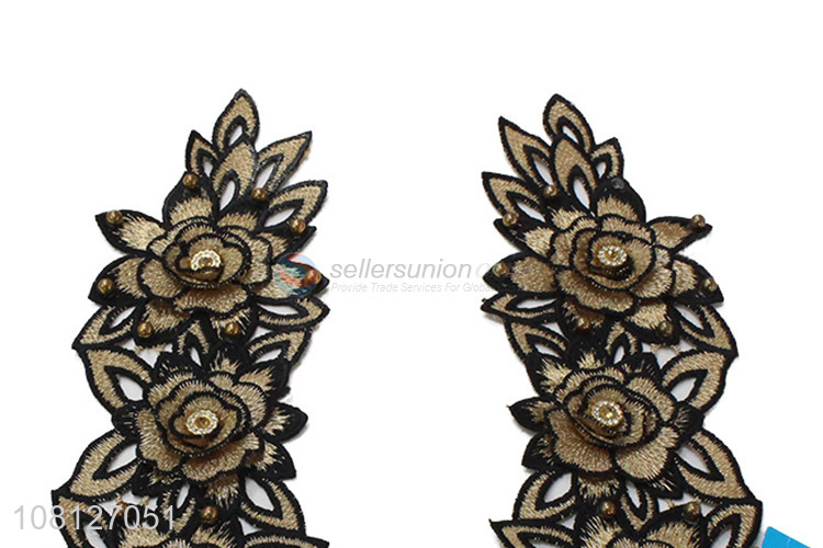 Delicate design flower shape embroidery garment patch for decoration