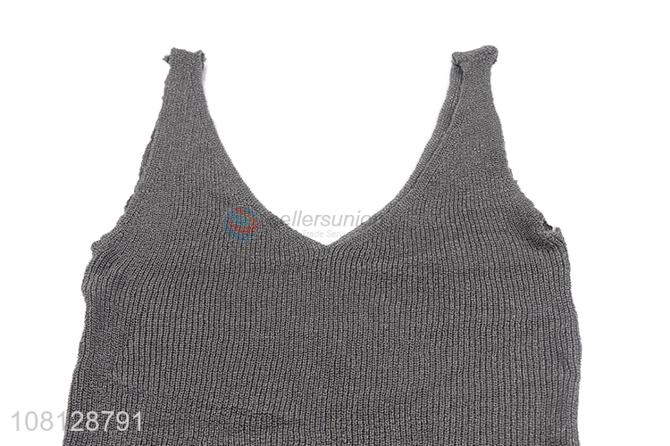 Good quality v-neck women knitted sweater vest sexy tank top