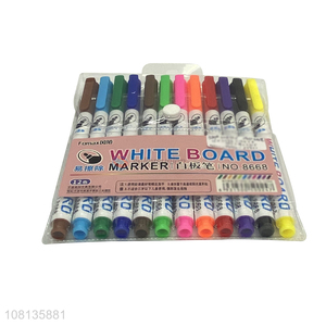 High Quality 12 Colors Erasable Whiteboard Marker Set