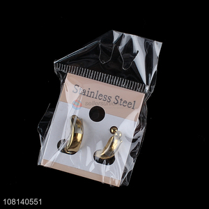 Factory wholesale golden stainless steel earrings ear studs