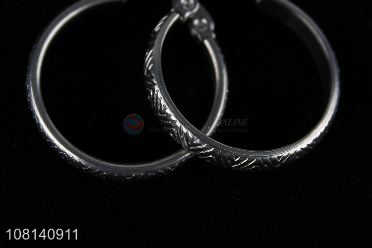 Most popular silver stainless steel hoop earrings for jewelry