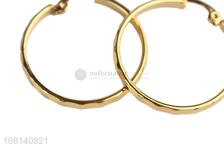 Top products golden stainless steel hoop earrings for sale