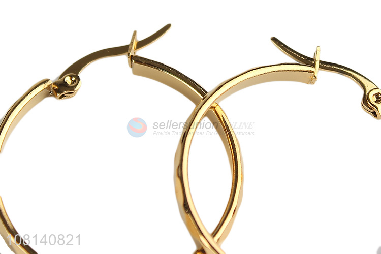 Top products golden stainless steel hoop earrings for sale