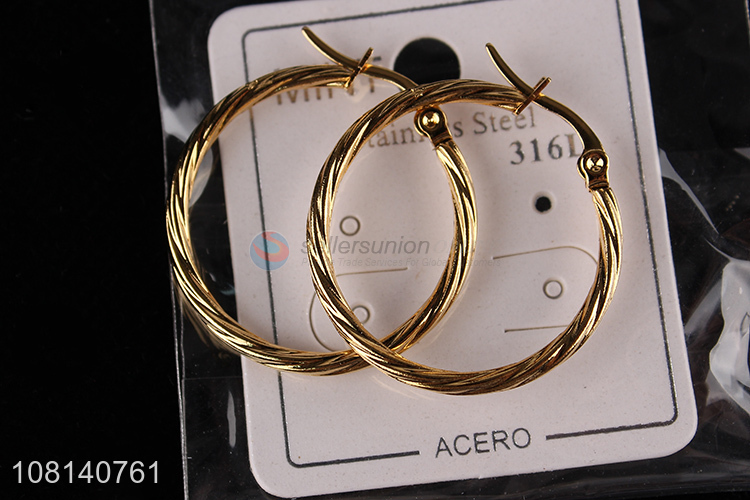 Hot selling golden circle earrings jewelry accessories