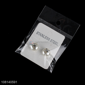 Popular products silver stainless steel earrings ear studs
