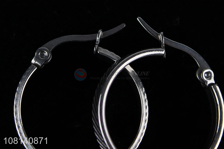 Low price fashionable stainless steel hoop earrings for sale
