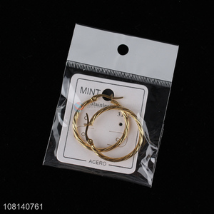 Hot selling golden circle earrings jewelry accessories