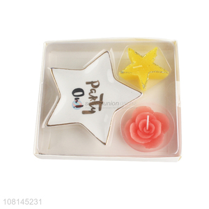 New Design Fashion Candles With Ceramic Plate Set