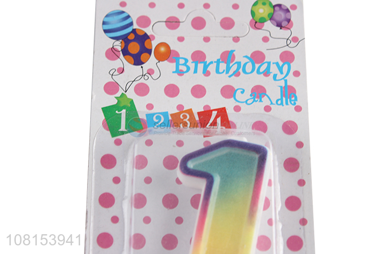 Factory supply 0-9 colored party candles number cake candles