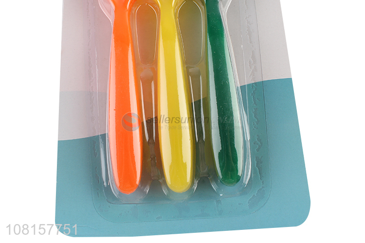 Best price 12pieces long handle soft baby spoons set for sale