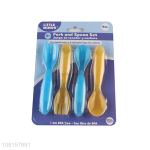 Factory wholesale 12pieces baby fork spoon set with top quality