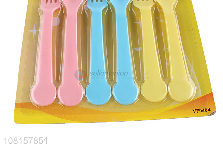 Top quality 6pieces plastic spoon fork set for baby